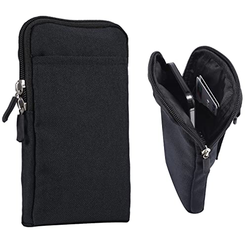 Sac de Ceinture Clip pour Téléphone Portable Noir, Ceinture Sacoche Etui Universel, 6.7" Petit Sac Banane Ceinture Portefeuille Vertical Étui de Ceinture Clip Homme Sacs à Bandoulière Sac Messenger Cover