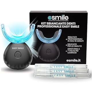 ESMILE - Kit Sbiancante Denti Professionale con Lampada LED - Elimina le Macchie in 16 Minuti - Sicuro per lo Smalto Dentale