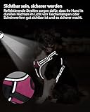 Joytale Hundegeschirr mittelgroße Hunde, reflektierendes Geschirr Hund,luftdurchlässige Hundegeschirr, verstellbares Brustgeschirr mit Griff beim Führen und Training, Rosa, M