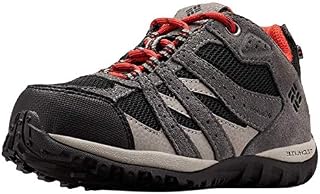 Columbia Unisex-Kid's Childrens Redmond Waterproof Hiking Shoe, Black/Flame, 13 Regular US Little Kid