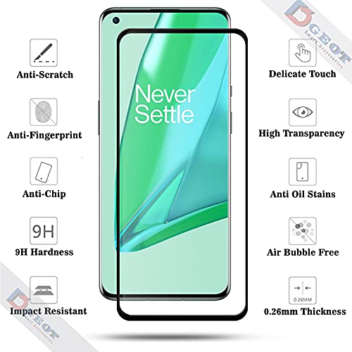 Image of Edge to Edge 11D Tempered Glass Screen Protector for Oneplus 9 5G (Black)|With Easy Installation Kit|Impact Absorb|Full Adhesive Glass (Pack Of 1)