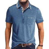 Comilaka Polo Hombre Manga Corta Contraste Camiseta Clásico