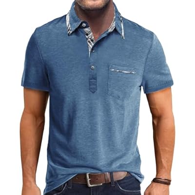 Comilaka Polo Hombre Manga Corta Contraste Camiseta Clásico Cuadros Poloshirt T-Shirt Casuales | Ya disponible en tu tienda friki favorita! En mundofriki.es!