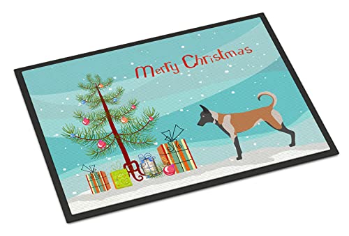 Caroline's Treasures BB8461JMAT Belgian Malinois Christmas Doormat 24x36 Front Door Mat Indoor Outdoor Rugs for Entryway, Non Slip Washable Low Pile, 24H X 36W