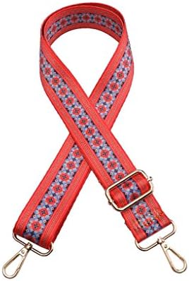 Purse Strap Replacement Guitar Style Multicolor Canvas Crossbody Strap for Handbags (32#)