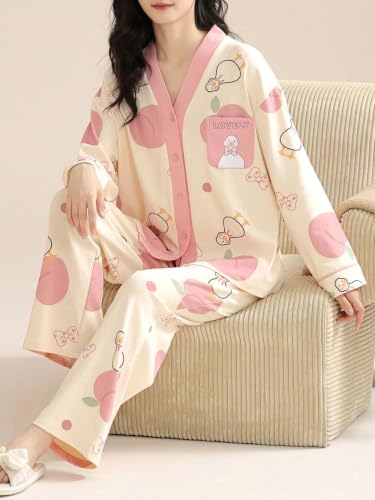Image of LITZO Womens Korean Night Dress || Pyjama Set ||Korean Nightsuit || Women Nightwear ||Round Neck Half Sleeve Nightsuit || Loungewear || Everyday Nightdress (L-221-227)