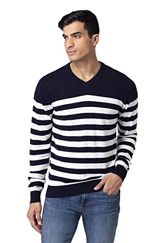 Image of Allen Cooper Strips Sweater for Men
