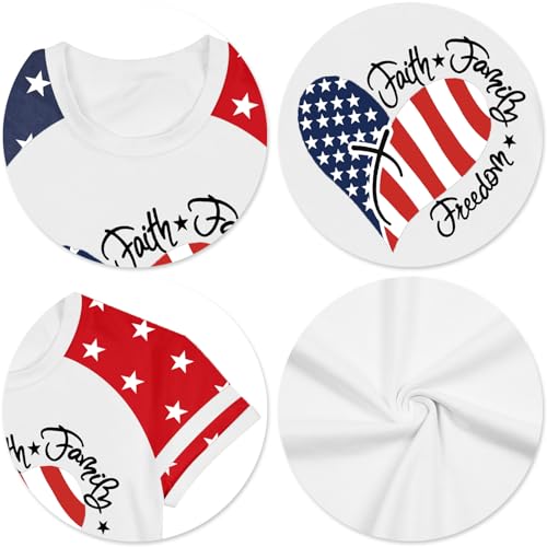 Image of Ithalt Boys Girls USA Shirts Kids 4th of July Shirts American Flag Tshirt Patriotic Top Independence Day Outfit 5-13y