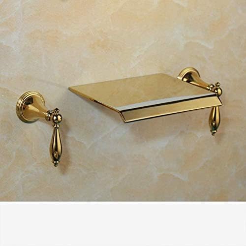 Robinets de salle de bains dorés avec mitigeur cascade en laiton pour vasque et lavabo
