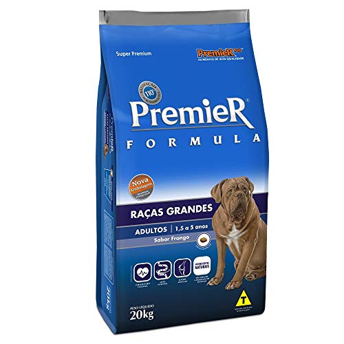 Ração Premier Fórmula para Cães Adultos de Raças Grandes Sabor Frango, 20kg Premier Pet Raça Adulto,