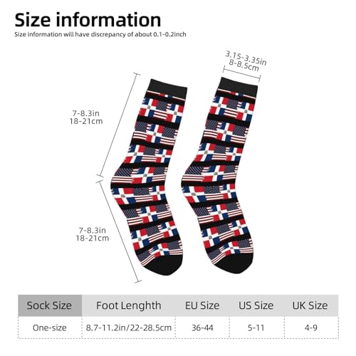 Torn Style American And The Dominican Republic Flags Socks For Men Women Gift Sport Crew Socks Funny Wicking Socks3