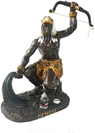 12" Estatua Orisha Ochosi Yoruba Santeria Guerrero Guerrero Figura Dios Africano