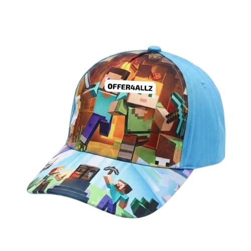 Pixel Gaming Theme Kids Cap for Boys | Random Print Picked & Packed | Adjustable Baseball Cap for Birthday Return Gifts | Summer Outdoor Sports Hat for Children (1 Piece) Multicolour-picture-16