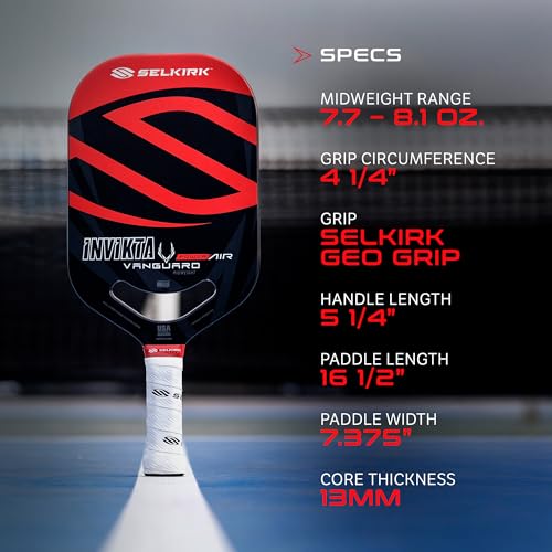 Image of Selkirk Sport Vanguard Power Pickleball Paddles | Invikta Black & Red