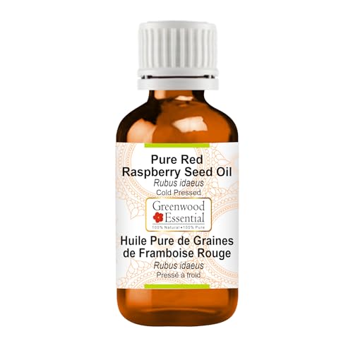 Greenwood Essential Puro Semilla De Frambuesa Roja Aceite (Rubus idaeus) 100% Natural Grado Terapéutico Prensado en Frío 15ml (0.50 oz)