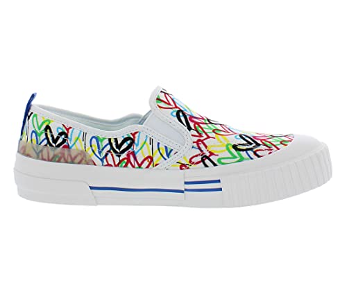 Skechers Women's Street New Moon - Heartfelt Steps Sneaker, White/Multi, 6.5