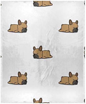 Emelivor Cozy Throw Blanket for Couch - Cute French Bulldog Puppy Super Soft Warm Blanket for Bed Sofa Used Lightweight Throws Size 50 x 60 in