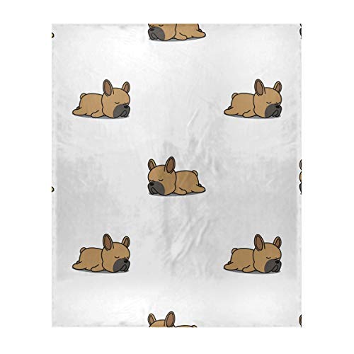 Emelivor Cozy Throw Blanket For Couch - Cute French Bulldog Puppy Super Soft Warm Blanket For Bed Sofa Used Lightweight Throws Size 50 X 60 In #TOP3