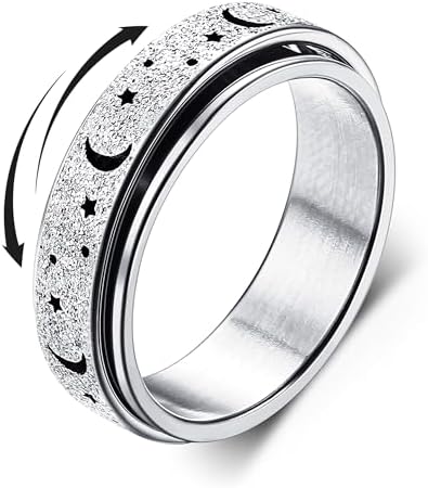 Diamday Anillos Giratorios para Ansiedad y Estrés - Spinner Ring ...