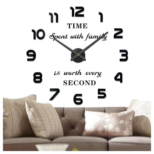 VANGOLD Large Wall Clocks for Living Room Decor, Decorative Wall Clocks Battery Operated (Black Wall Decor)