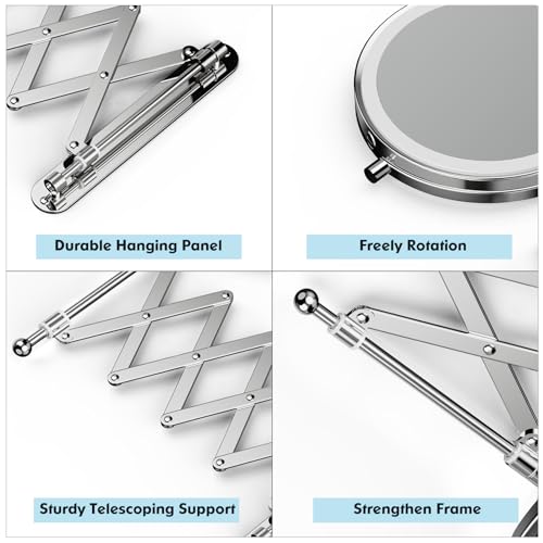 Fascinate Rechargeable Wall Mounted Makeup Mirror thumb #4