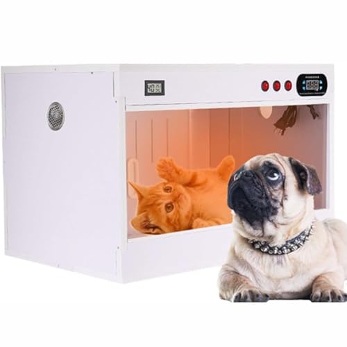 Image of LPLYAA Pet Incubator Box for Dog, Large PET Brooder Nursery Dog, Cat Incubator for Puppies, Puppy Incubator with Heating, Kitten Incubator, for Puppies Kittens All Critters(White,80 * 50 * 50cm)