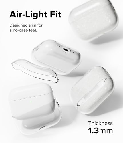 Image of Ringke Air case for Airpods Pro 3 with Carabiner [Soft & Flexible TPU] Slim Transparent Shockproof Protective Cover, Supports Wireless Charging - Clear