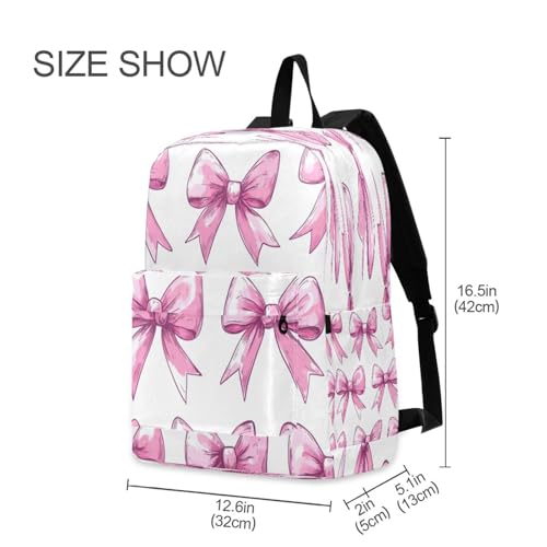 JSTEL Pink Bow Knot Backpack Toddler Teenager School Backpack Pink Bow Knot Kid Bookbag for Boys Girl Ages 5 to 192