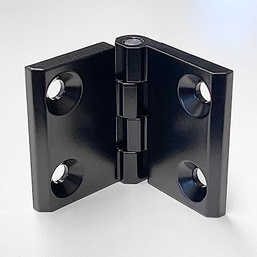 3x Haasweller Schwerlastscharnier 50x76mm Metallscharnier Scharnier Schwarz Zink-Druckguss strukturmatt Möbel bis 200kg