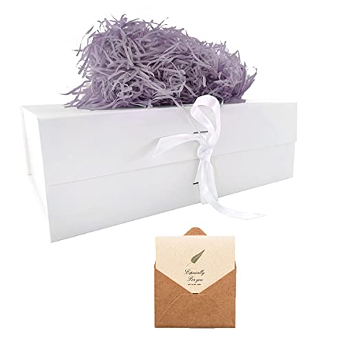 Boîte Cadeau Marbre REECAGO - Avec Couvercle Magnétique Et Ruban - Carton Épais 23.5x17x10cm - Emballage Cadeau Luxe