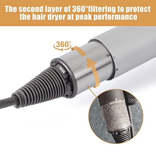 Inner Filter Mesh Replacement For Dyson Supersonic Hair Dryer Hd01 Hd03 Hd08 Models, Metal Build-In Net Mesh Strainer Cover Attachments Part #TOP3