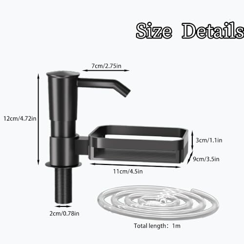 Countertop Soap Dispenser with Storage Basket, Built-in Design, ABS Pump Head, Extension Tube Kit, for Kitchen and Bathroom Sink (Black) by JTGYMY - Image 2