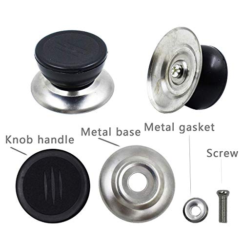 10Pack Universal Pot Lid Cover Knob Handle Stainless Steel Base Circular Kitchen Cookware Replacement Pan Pot Handgrip Lid Knob Cap (Plastic And Stainless Steel, 50Mm) #TOP2