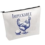 PWHAOO Chicken Cosmetic Bag Impeckable Chicken Makeup Bag Chicken Mom Gift Chicken Lover Gift (Impeckable B)