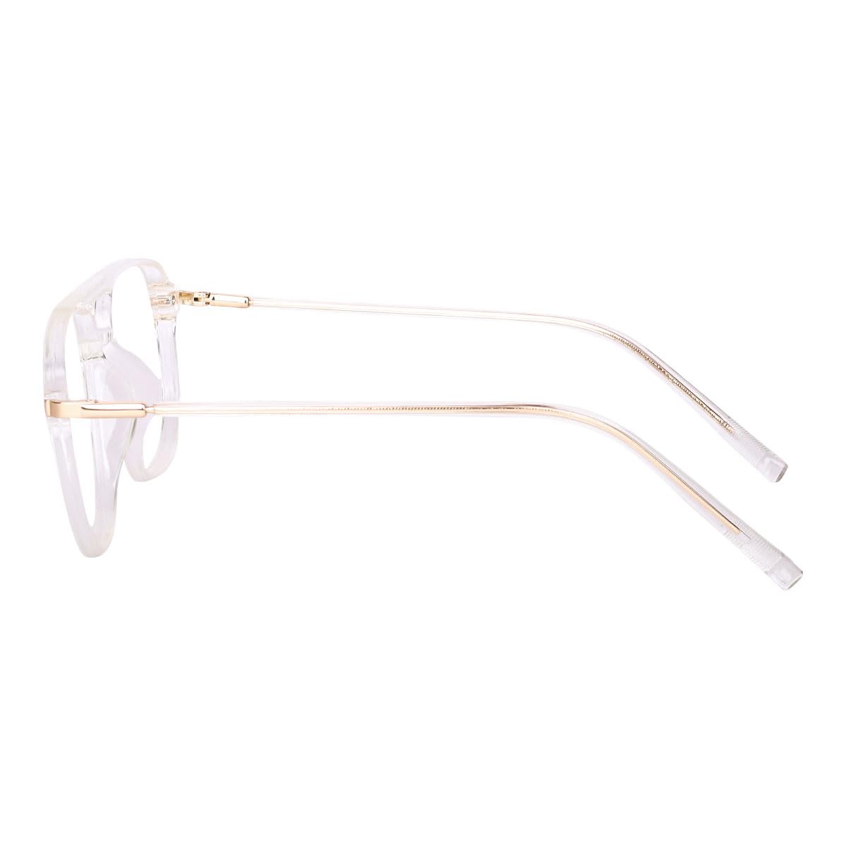 Poshh Eyewear Double bridge black square shape blue cut blue light protection computer glasses for men and women (Transparent) 3