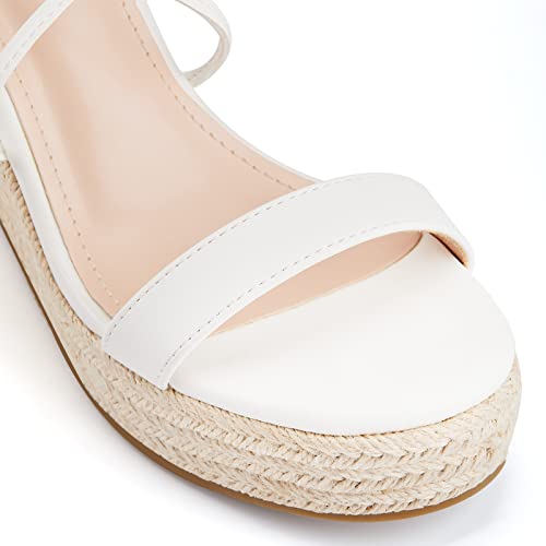 Image of Coutgo Women's Espadrille Wedges Lace Up Platform Ankle Cross Strap Slingback Summer Dress Sandals