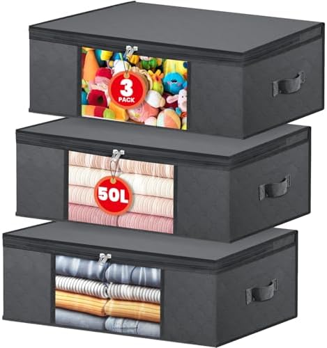 Pack de 3 Bolsas de Almacenamiento Plegables 50L – Gris Oscuro – ...