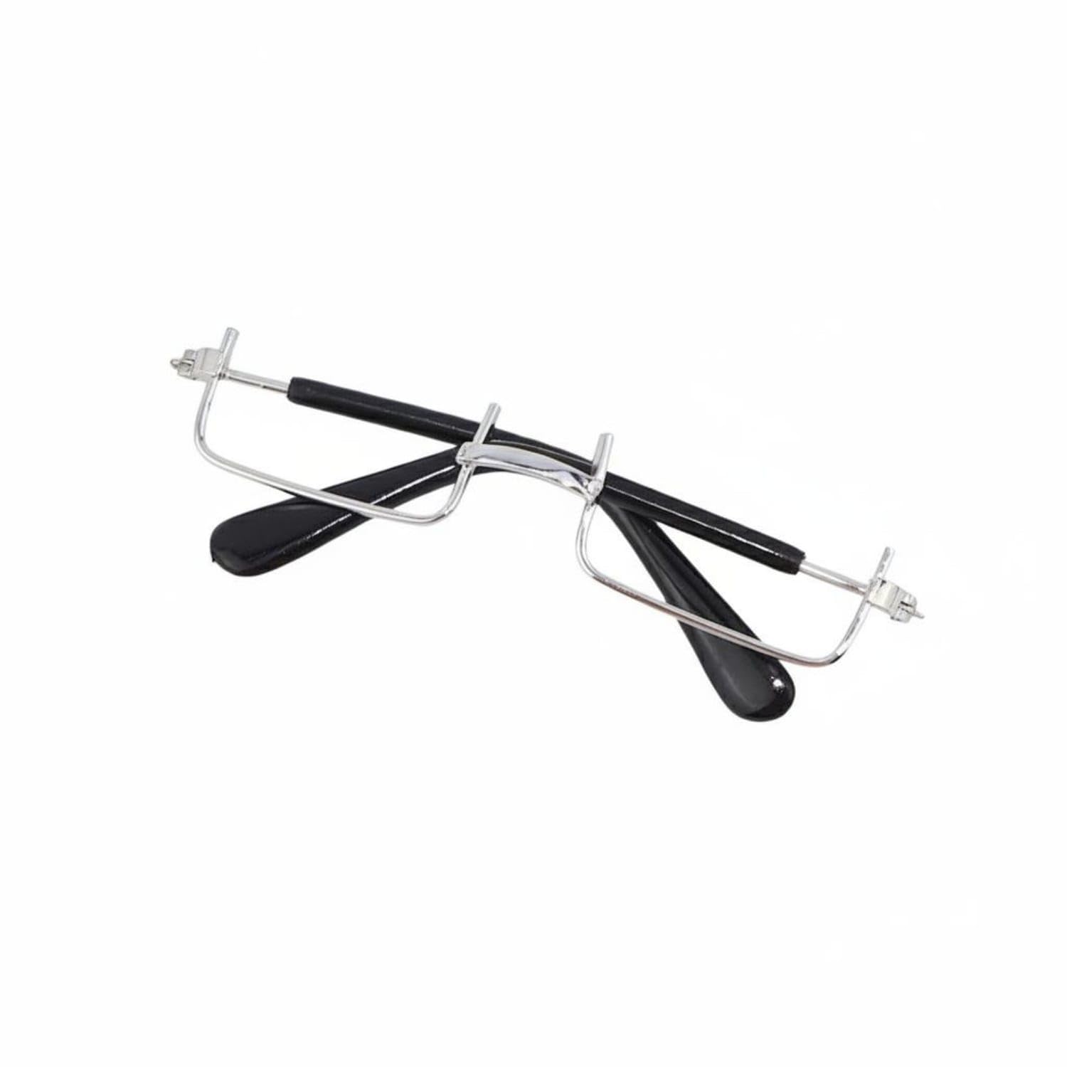 Multiple Styles Doll Glasses Photography Props Cotton Doll Eyewear Fashion Accessory Miniature Eyeglasses DIY Crafts for K-Music Fans, Silver, Half Frame-image-32