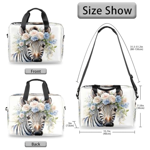 Maletín para laptop 15.6-16 pulgadas estampado floral cebra miniatura 6