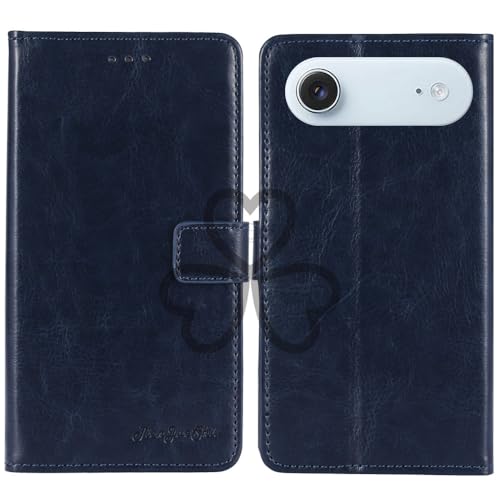 TienJueShi Dark Blue Book Stand Retro Flip Leather Protector Phone Wallet Gel Cover Etui TPU Silicone Case For Apple iPhone 17 P