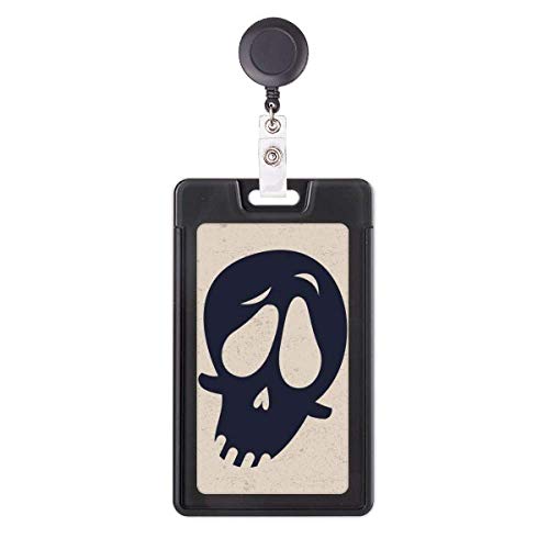 Étui à badge rétractable Halloween tête de mort cordon extensible