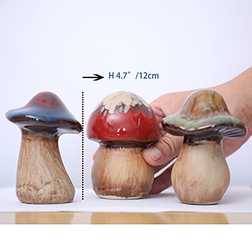 Suibian Mushroom Statue Decor 3Pcs Ceramic Mushroom For Garden, Home Decor,Yard, Fairy Garden - Lawn Ornament Décor, Pottery Ornament Bff Gifts (3Pcs)… #TOP2