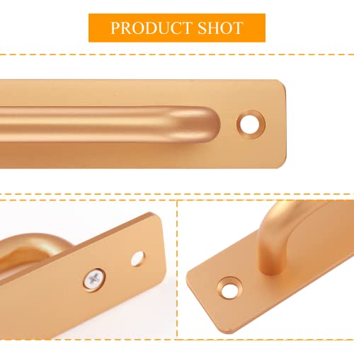 Unlorspy 2 Pack Aluminium Alloy Closet Door Handles With Plate,7.1 Inch /180 Mm Sliding Door Pull Handle With Mounting Screws For Sliding Barn Door,Wooden Door & Cabinet Door (Gold) #TOP2