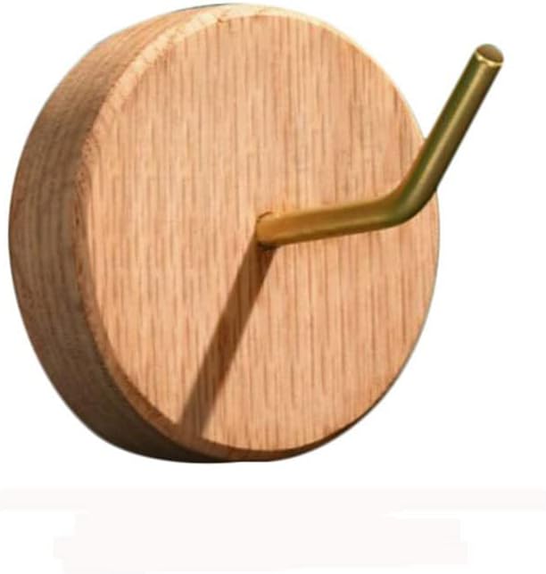 Punch-Free Wall Hanging Hook Nordic Design Wooden Hanger Heavy Duty Towel Hat