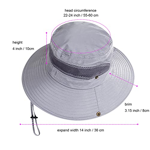 Image of Women Fishing Sun Hat Men Summer UV Protection Bucket Hats Mesh Ventilated Outdoor Hiking Gardening Beach Lawn Hat