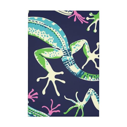 LQXNXHC Canvas Wall Art Prints Aesthetic Poster Canvas Paintings Prints Green Gecko Pattern Pictures ArtWork Office Wall Decor Modern Abstract Wall Art for Living Room Bedroom Home Decor 12x18 inch