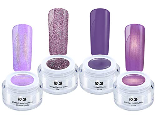 Purple Fame Collection Set - Color Effekt Gel- Gelnägel Farbgel - Made in Germany (4 x 5ml)