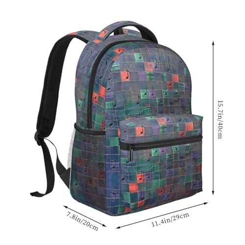 Casual Large Capacity Music Notes Comfortable Backpack For Work Travel2