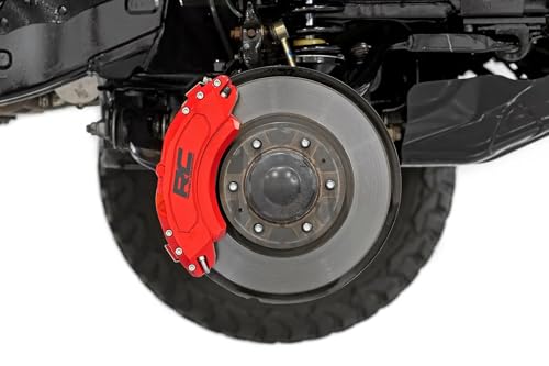 Rough Country Brake Caliper Covers for Ford F-250 Super Duty (2023-2025) - Red Corrosion Resistant Finish, 6061-T6 Aluminum, Front & Rear Brake Caliper Cover (Set of 4)