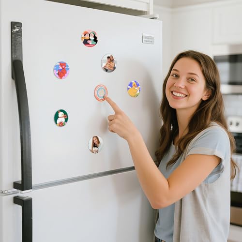 Sublimation Magnet Blanks,40Pcs 2.16''x2.16''Sublimation Round Magnets,Sublimation Blanks Personalized Decoration for Home Kitchen Refrigerator Microwave Oven Officer,Picture Magnets Best DIY Gifts - Image 6